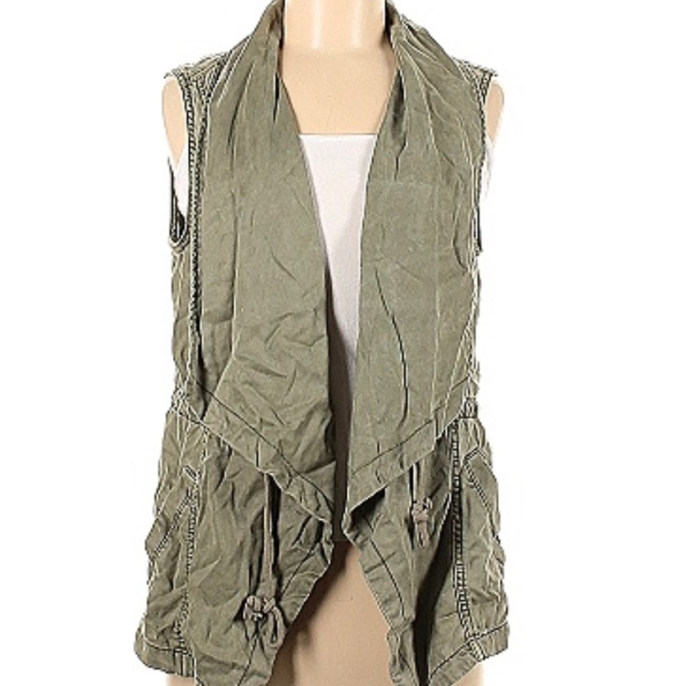 Kenneth Cole Reaction Army Green Canvas Vest - Small